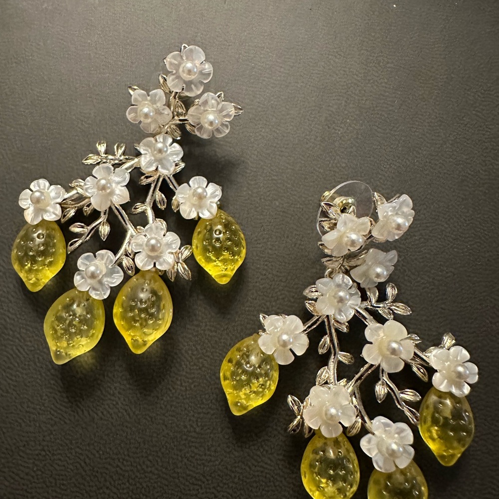 Floral Lemon Drop Earrings